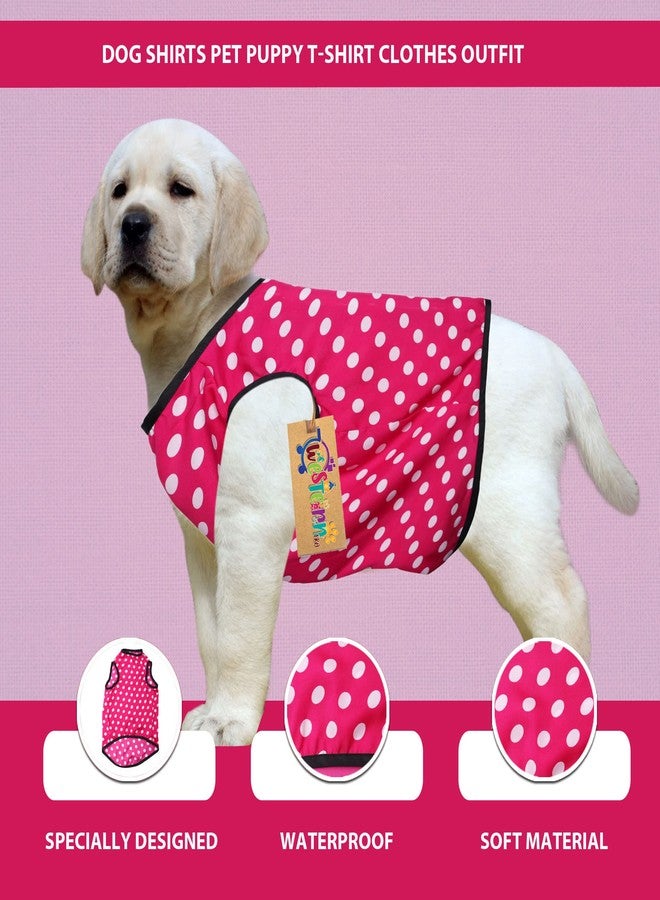 Western Era Funky Soft Cotton Dog T-Shirt | Comfortable & Breathable Dog Clothing | Sleeveless Vest Puppy Outfit |(Polka Pink) (Small) (14inches) - Image 4